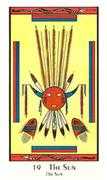 The Sun Tarot card in Santa Fe Tarot deck