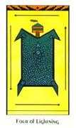 Four of Lightening Tarot card in Santa Fe deck