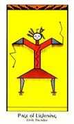 Page of Lightening Tarot card in Santa Fe Tarot deck