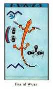 Five of Water Tarot card in Santa Fe deck