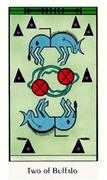 Two of Buffalo Tarot card in Santa Fe deck