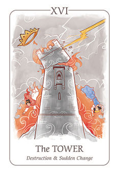 The Tower Tarot card in Simplicity Tarot deck