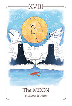 The Moon Tarot card in Simplicity Tarot deck