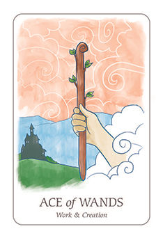 Ace of Wands Tarot card in Simplicity Tarot deck