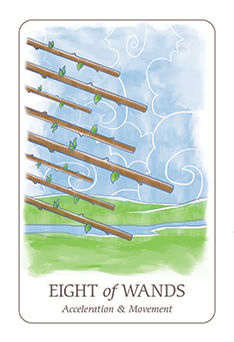 Eight of Wands Tarot card in Simplicity Tarot deck