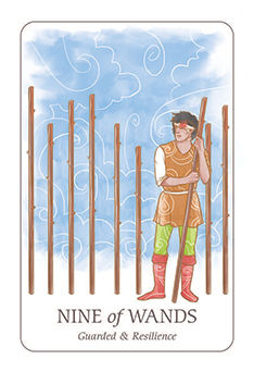 Nine of Wands Tarot card in Simplicity Tarot deck