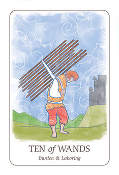 Ten of Wands Tarot card in Simplicity Tarot deck