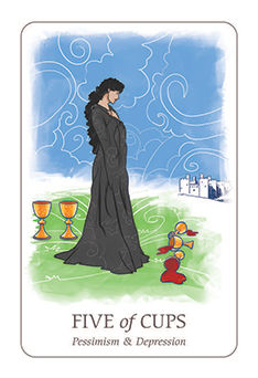 Five of Cups Tarot card in Simplicity Tarot deck