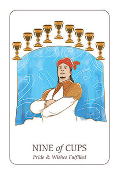 Nine of Cups Tarot card in Simplicity Tarot deck