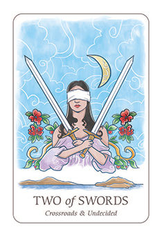 Two of Swords Tarot card in Simplicity Tarot deck