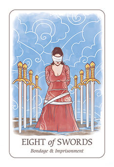 Eight of Swords Tarot card in Simplicity Tarot deck
