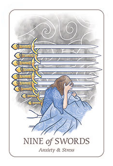 Nine of Swords Tarot card in Simplicity Tarot deck