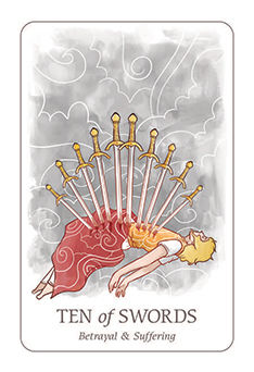 Ten of Swords Tarot card in Simplicity Tarot deck