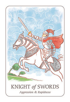Knight of Swords Tarot card in Simplicity Tarot deck