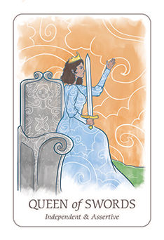Queen of Swords Tarot card in Simplicity Tarot deck