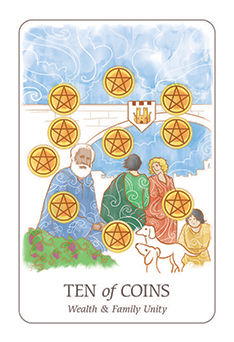 Ten of Coins Tarot card in Simplicity Tarot deck