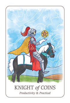 Knight of Coins Tarot card in Simplicity Tarot deck