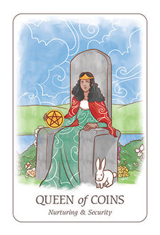 Queen of Coins Tarot card in Simplicity Tarot deck