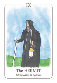 The Hermit Tarot card in Simplicity Tarot deck