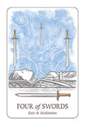 Four of Swords Tarot card in Simplicity Tarot deck