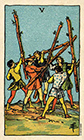 smith-waite - Five of Wands