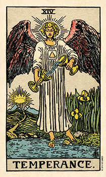 Temperance Tarot card in Smith Waite Centennial Tarot deck