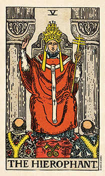 The Hierophant Tarot card in Smith Waite Centennial Tarot deck