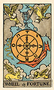 Wheel of Fortune Tarot card in Smith Waite Centennial deck