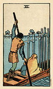 Six of Swords Tarot card in Smith Waite Centennial Tarot deck