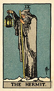 The Hermit Tarot card in Smith Waite Centennial Tarot deck