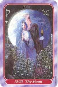 The Moon Tarot card in Spiral Tarot deck