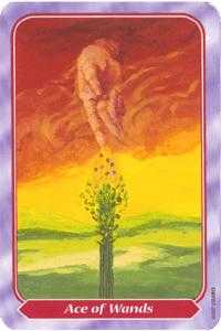 Ace of Wands Tarot card in Spiral Tarot deck