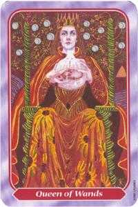 Queen of Wands Tarot card in Spiral Tarot deck