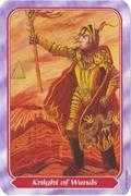 Knight of Wands Tarot card in Spiral deck