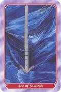 Ace of Swords Tarot card in Spiral deck