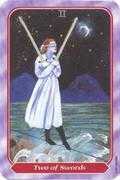 Two of Swords Tarot card in Spiral deck