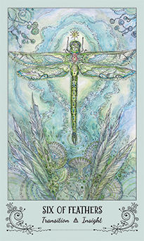 Six of Feathers Tarot card in Spiritsong Tarot deck