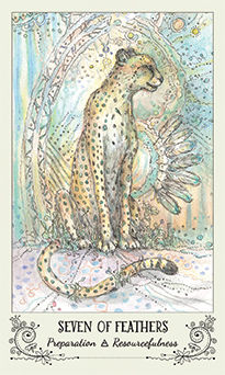 Seven of Feathers Tarot card in Spiritsong Tarot deck