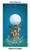 Three of Cups Tarot card in Sun and Moon deck