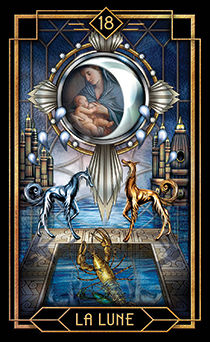 The Moon Tarot card in Tarot Decoratif Tarot deck