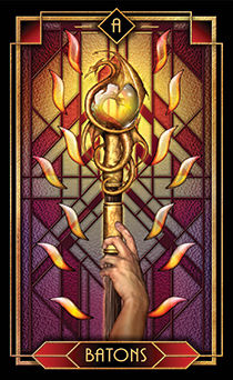 Ace of Wands Tarot card in Tarot Decoratif Tarot deck