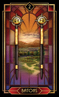 Two of Wands Tarot card in Tarot Decoratif Tarot deck