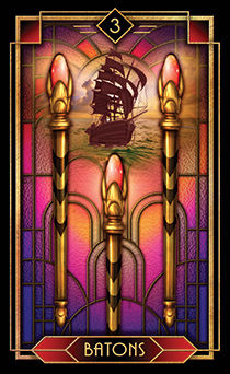 Three of Wands Tarot card in Tarot Decoratif Tarot deck