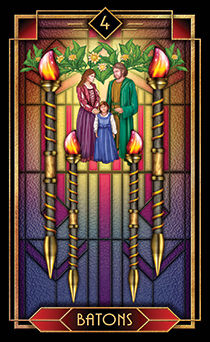 Four of Wands Tarot card in Tarot Decoratif Tarot deck