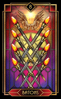 Eight of Wands Tarot card in Tarot Decoratif Tarot deck