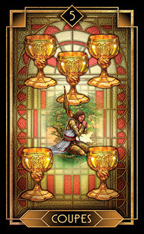 Five of Cups Tarot card in Tarot Decoratif Tarot deck