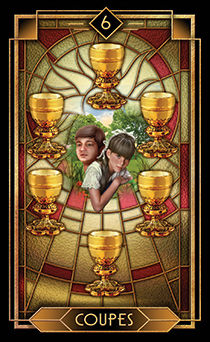 Six of Cups Tarot card in Tarot Decoratif Tarot deck