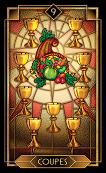 Nine of Cups Tarot card in Tarot Decoratif Tarot deck
