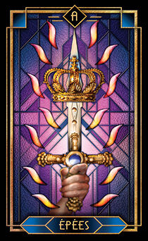 Ace of Swords Tarot card in Tarot Decoratif Tarot deck