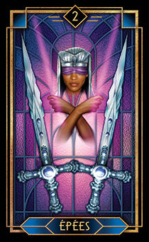 Two of Swords Tarot card in Tarot Decoratif Tarot deck
